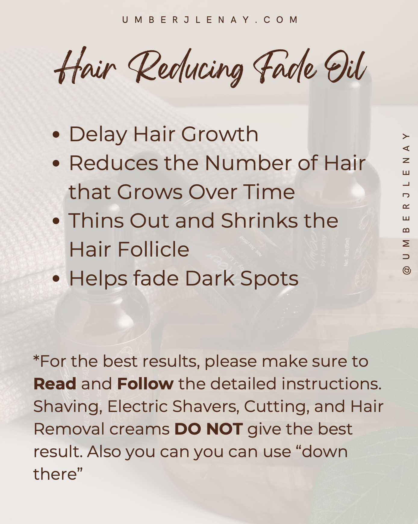 Hair Reducing Fade Oil - Slows Growth, Thins, and Reduces Hair Naturally