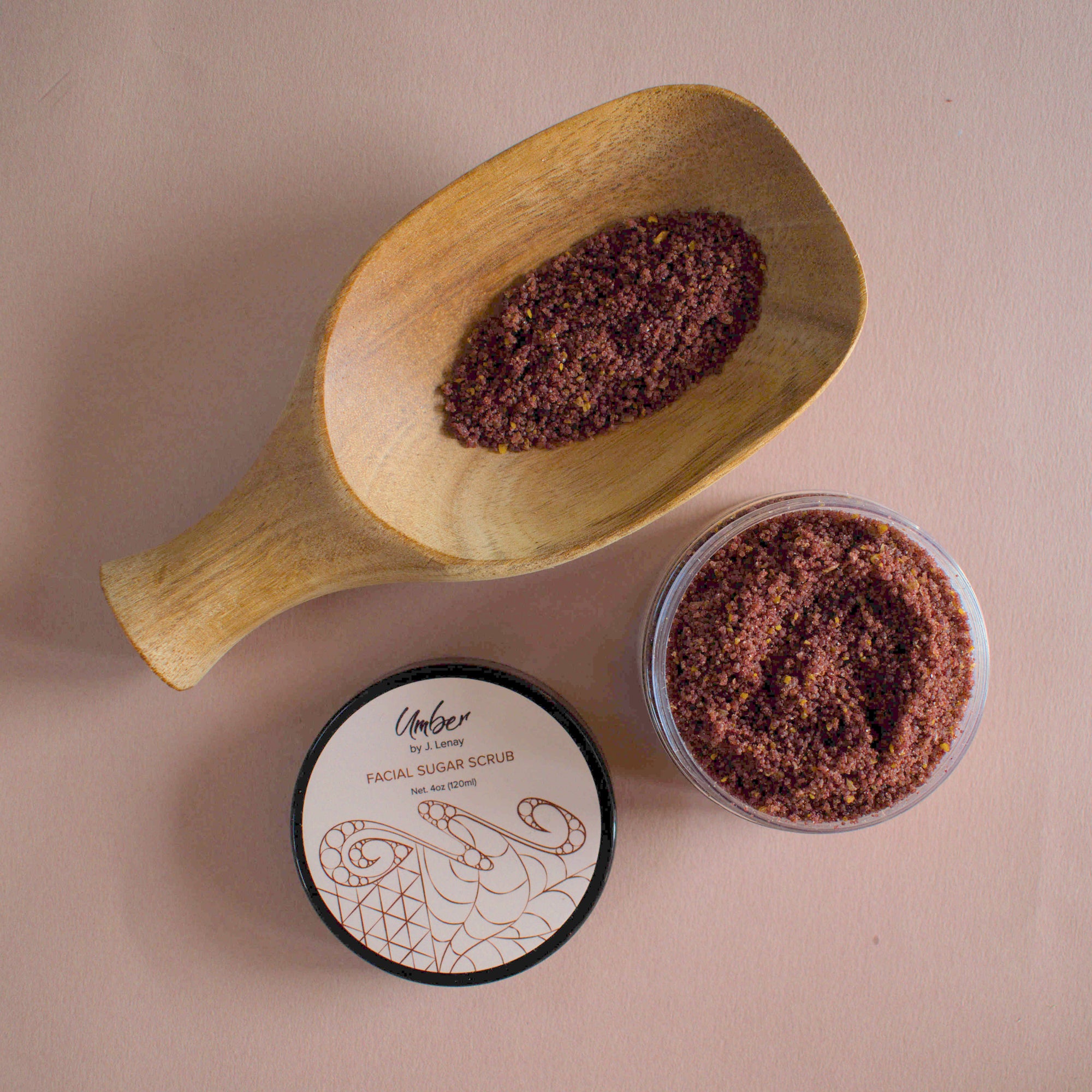 Facial Scrub in Wooden Spoon Holder