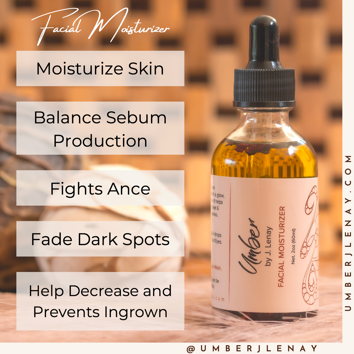 facial moisturizer oii for acne prone skin, dark marks, & ingrown hairs.