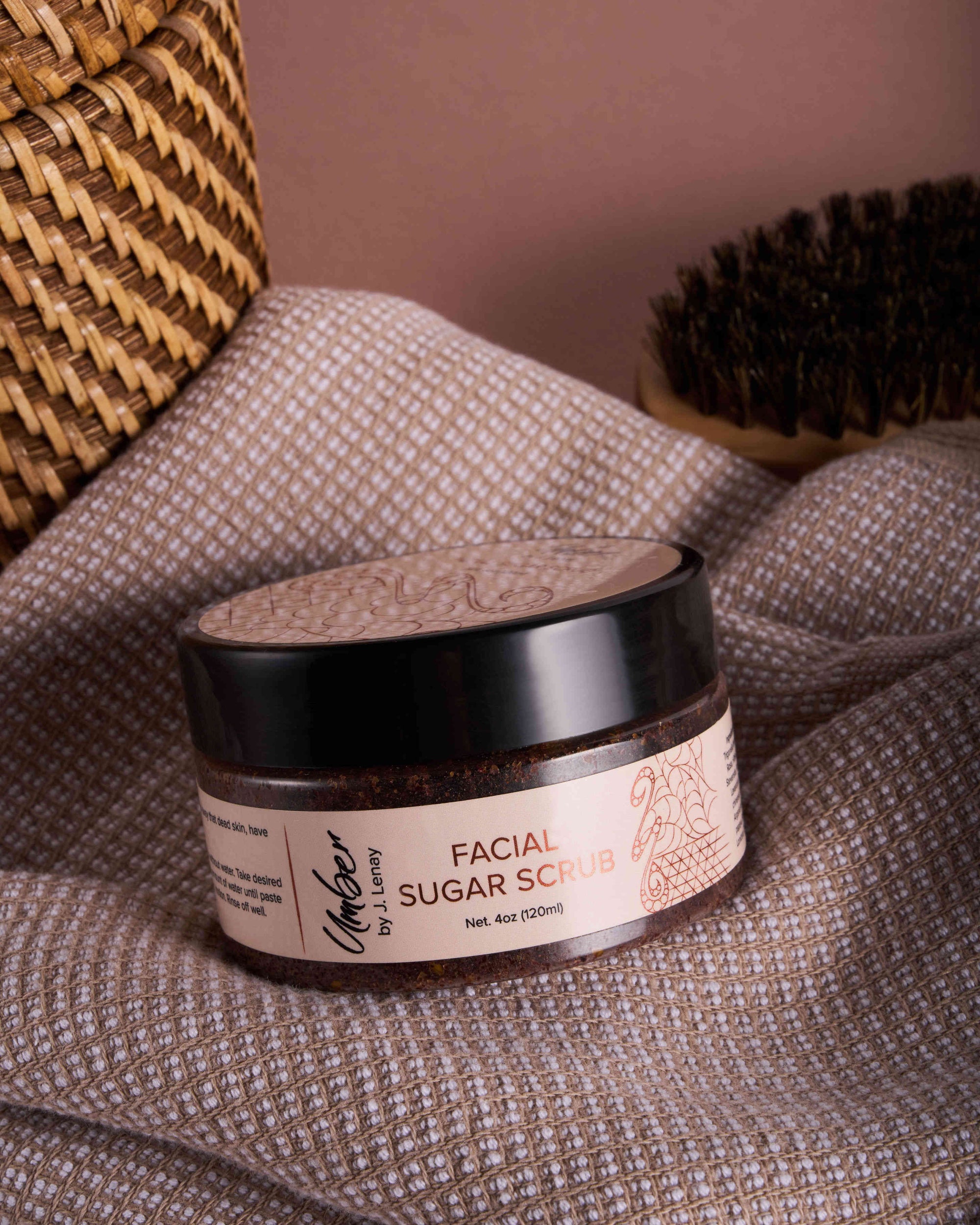 Facial Sugar Scrub on wash cloth