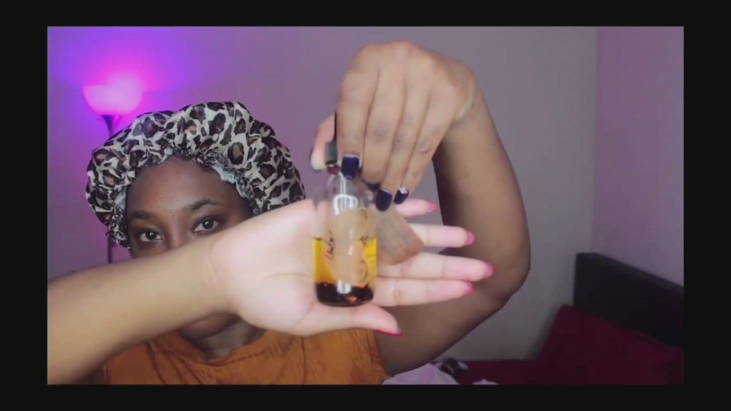 Satisfied customer makes a video of her daily routine when using hair reducing fade oil and other products by J. Lenay